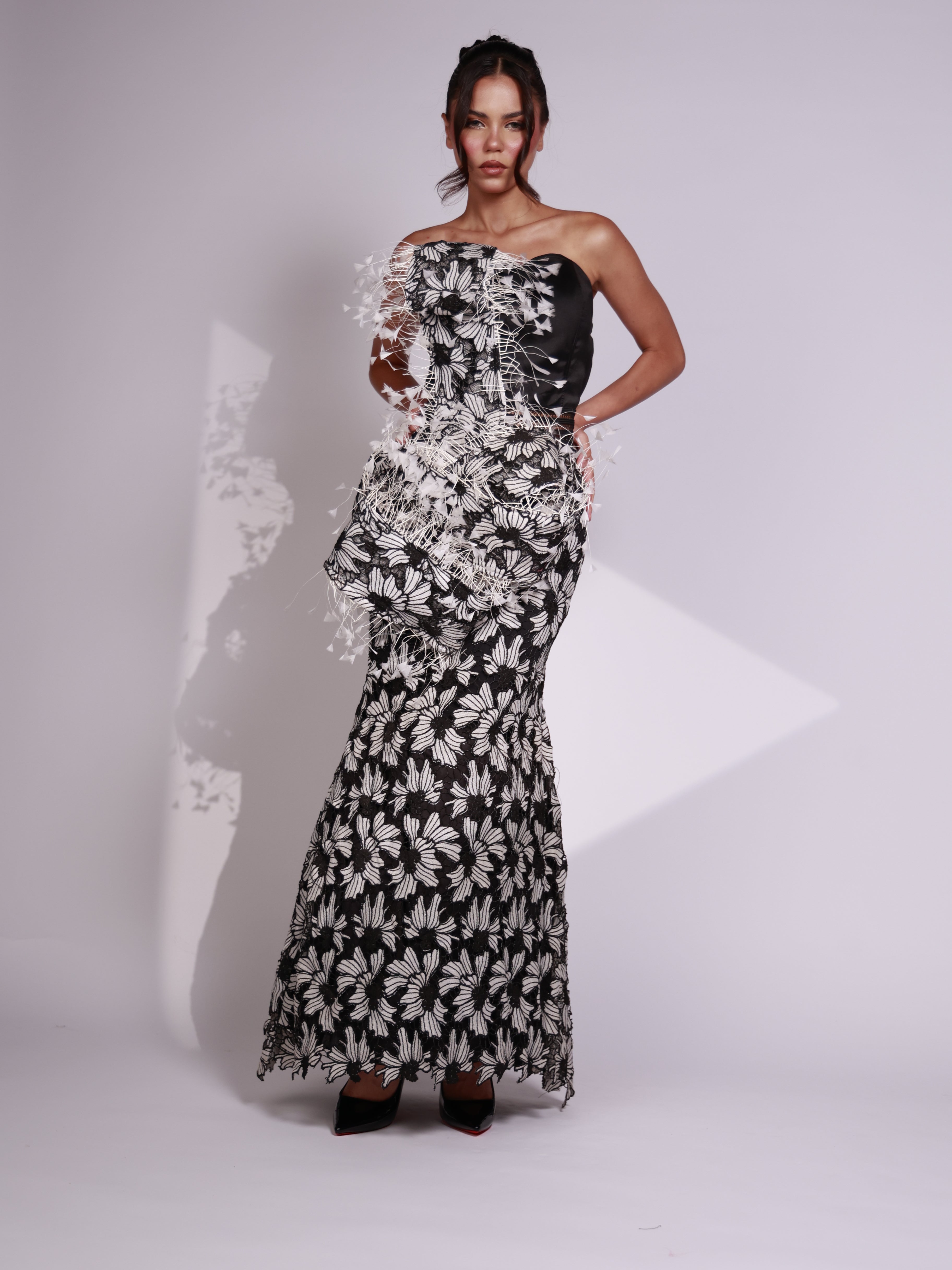 Monochrome Bloom Dress-thumbmail-2