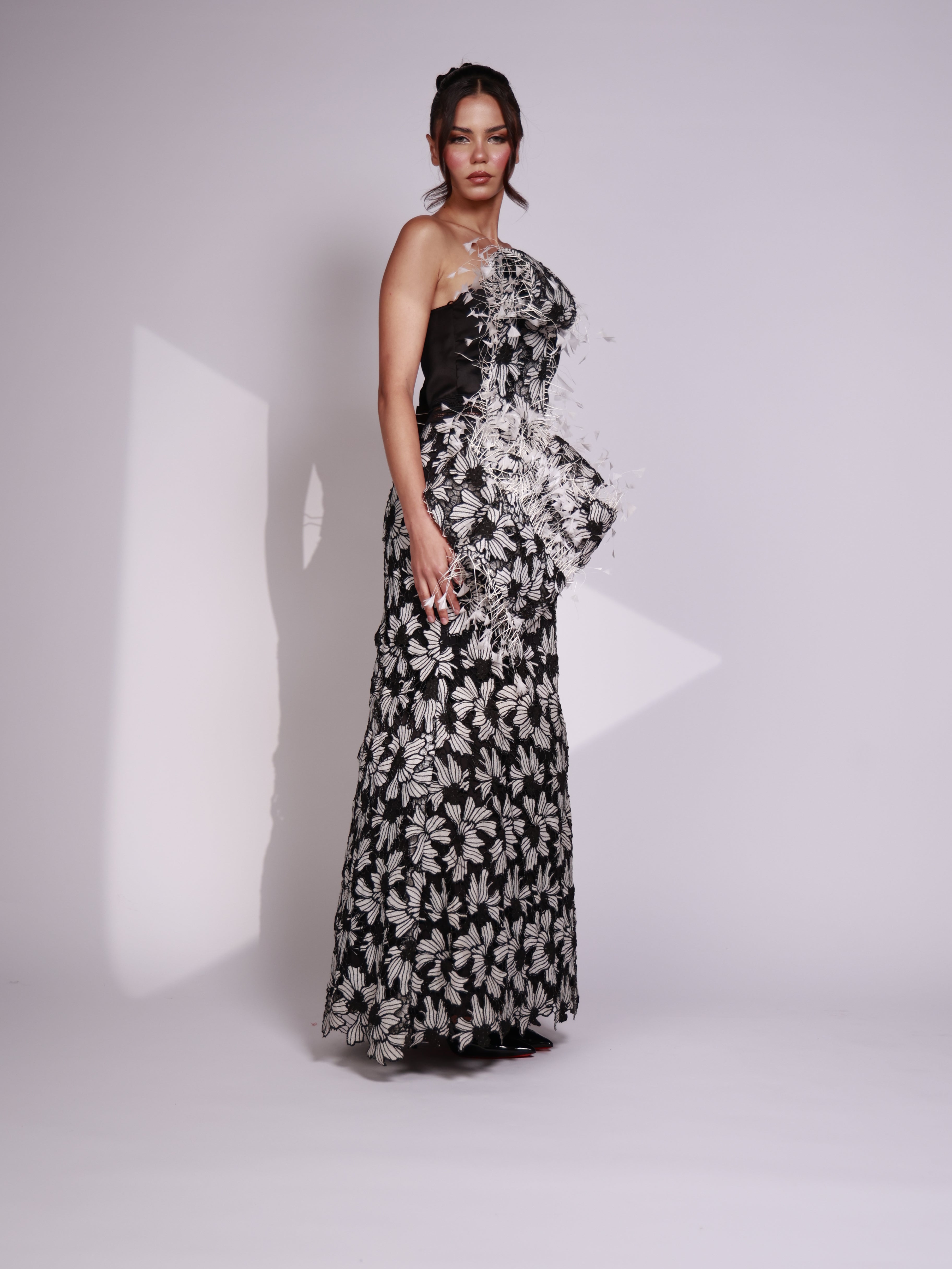 Monochrome Bloom Dress-thumbmail-3