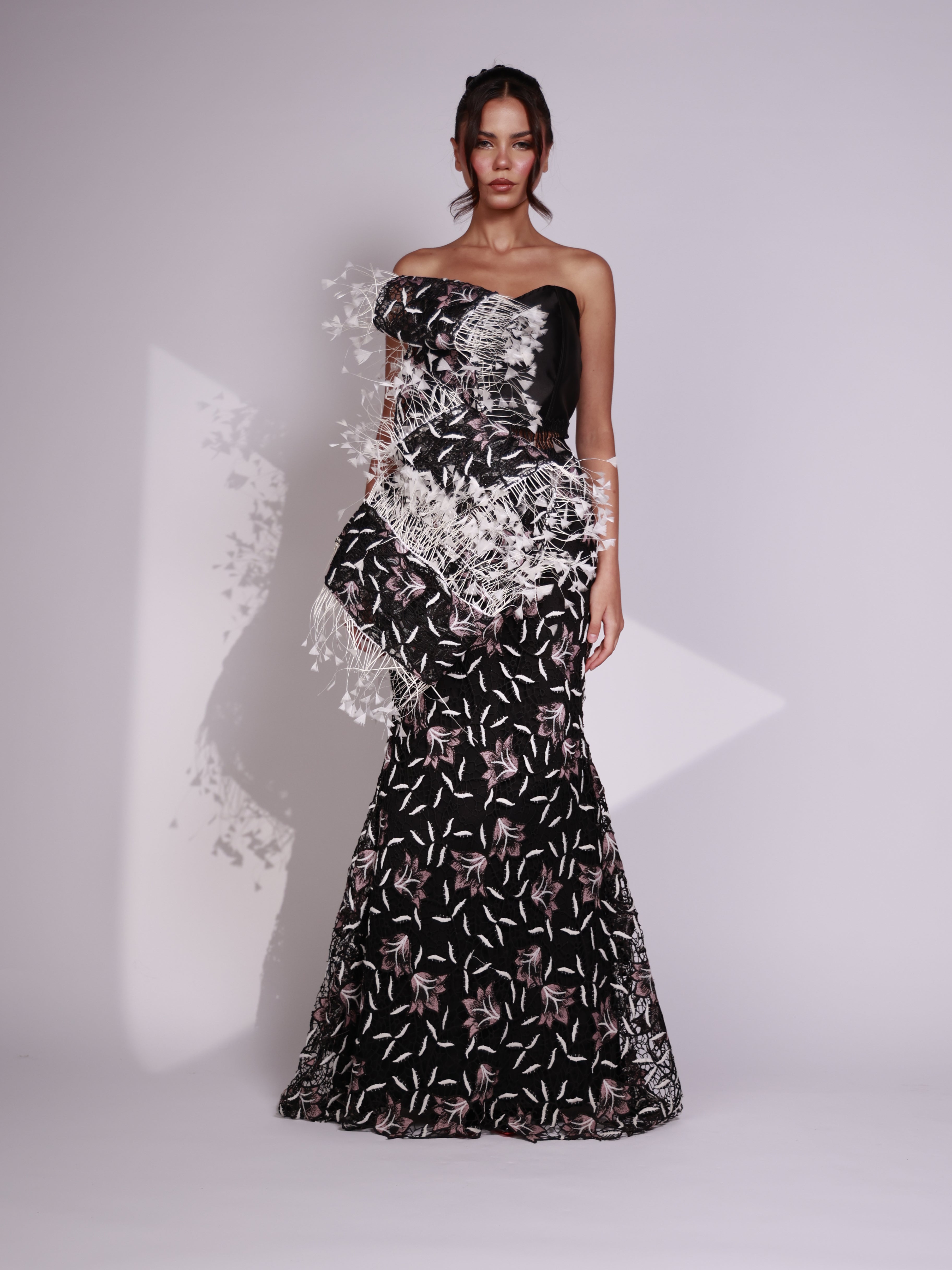 Monochrome Petal Dress