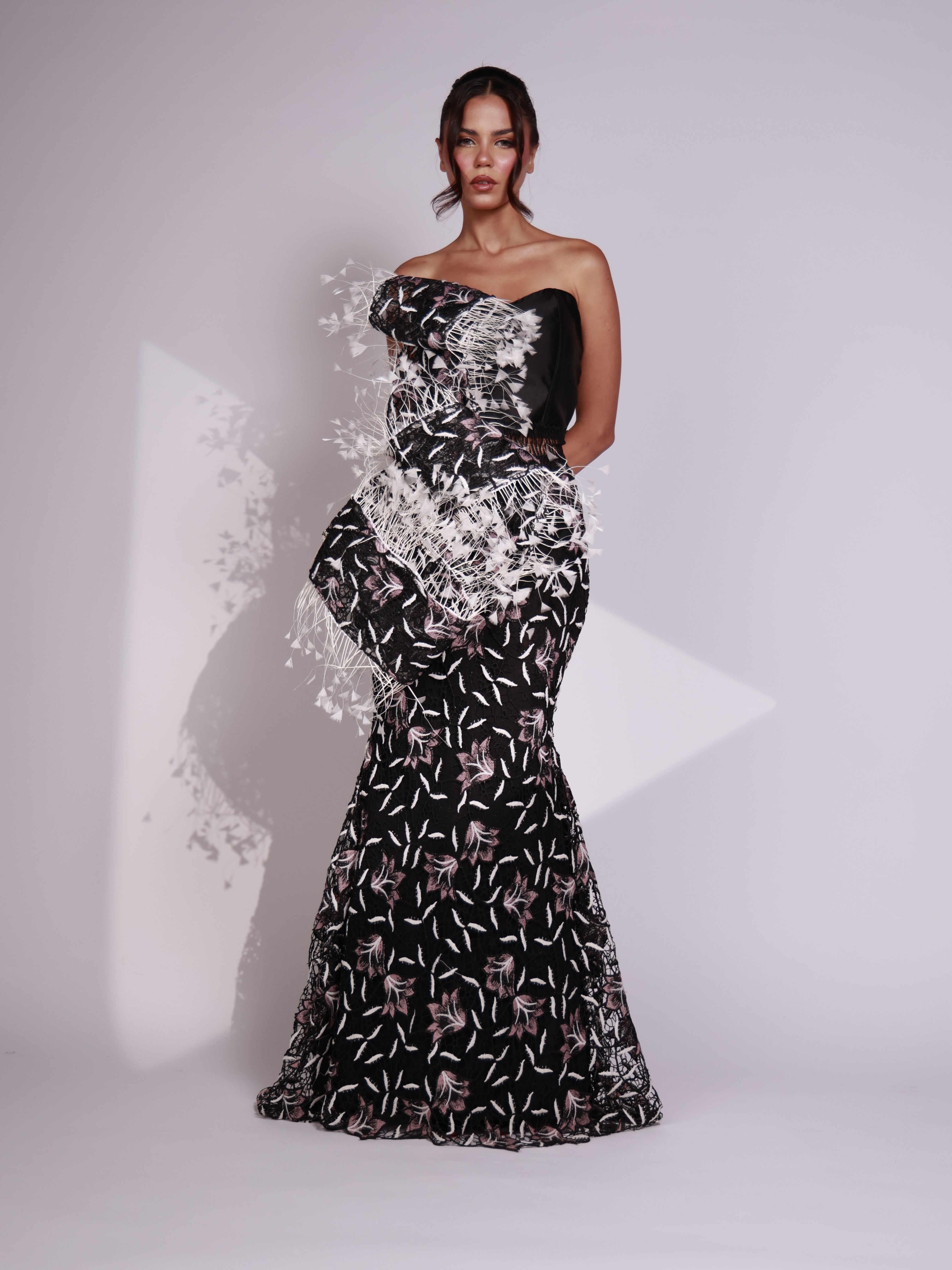 Monochrome Petal Dress-thumbmail-3