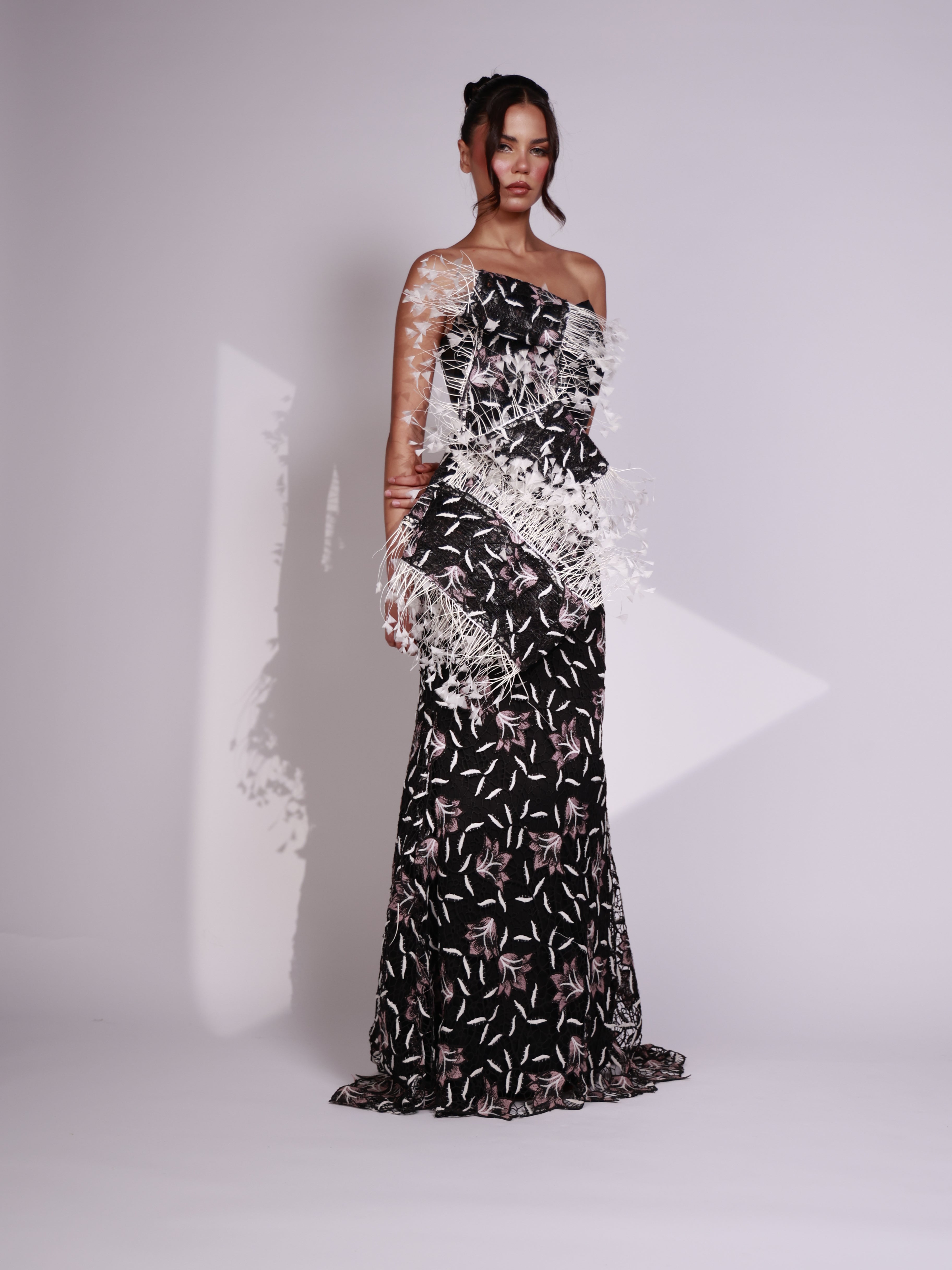 Monochrome Petal Dress-thumbmail-4