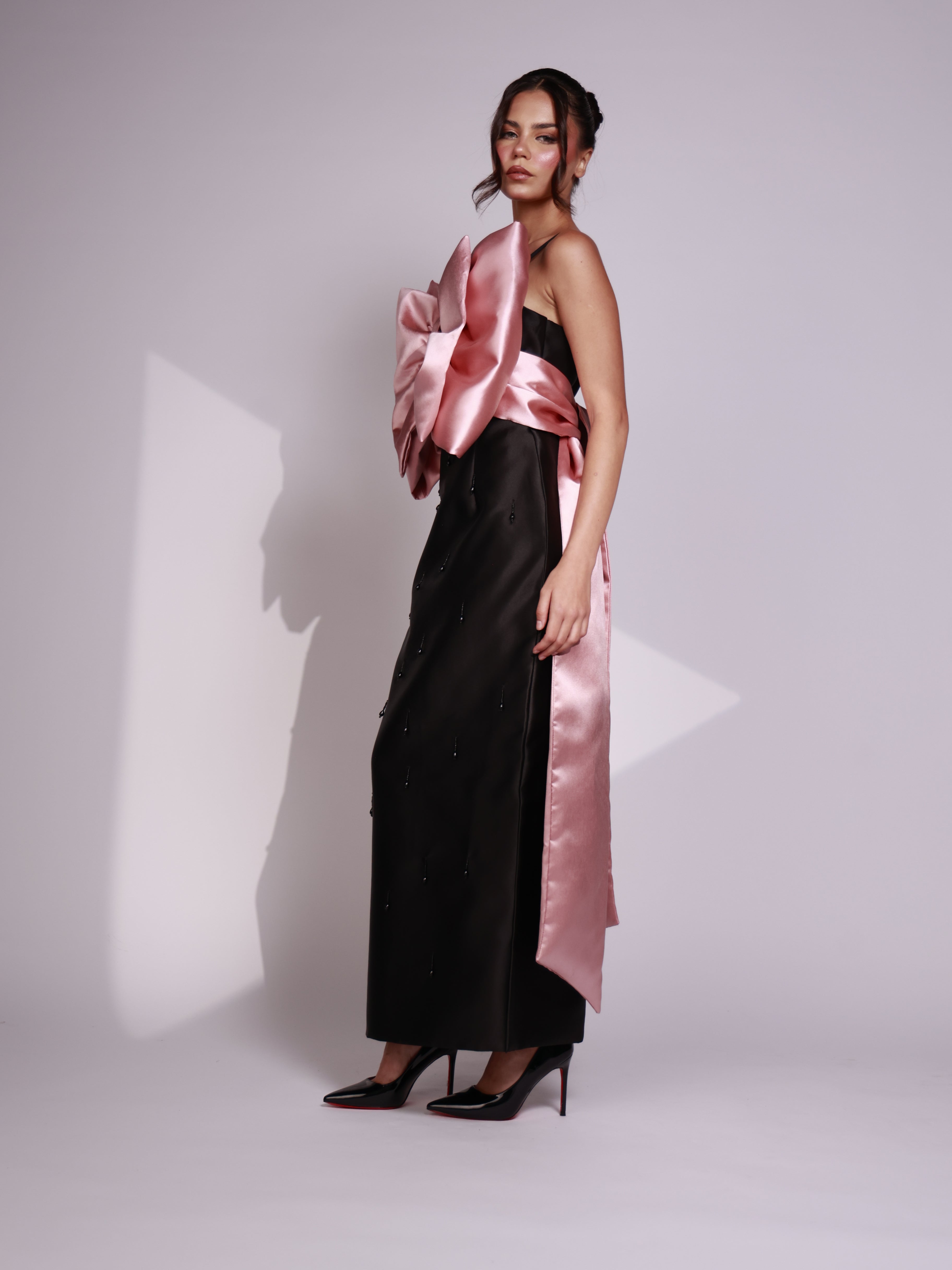 Blush Noir Bow Dress-thumbmail-4
