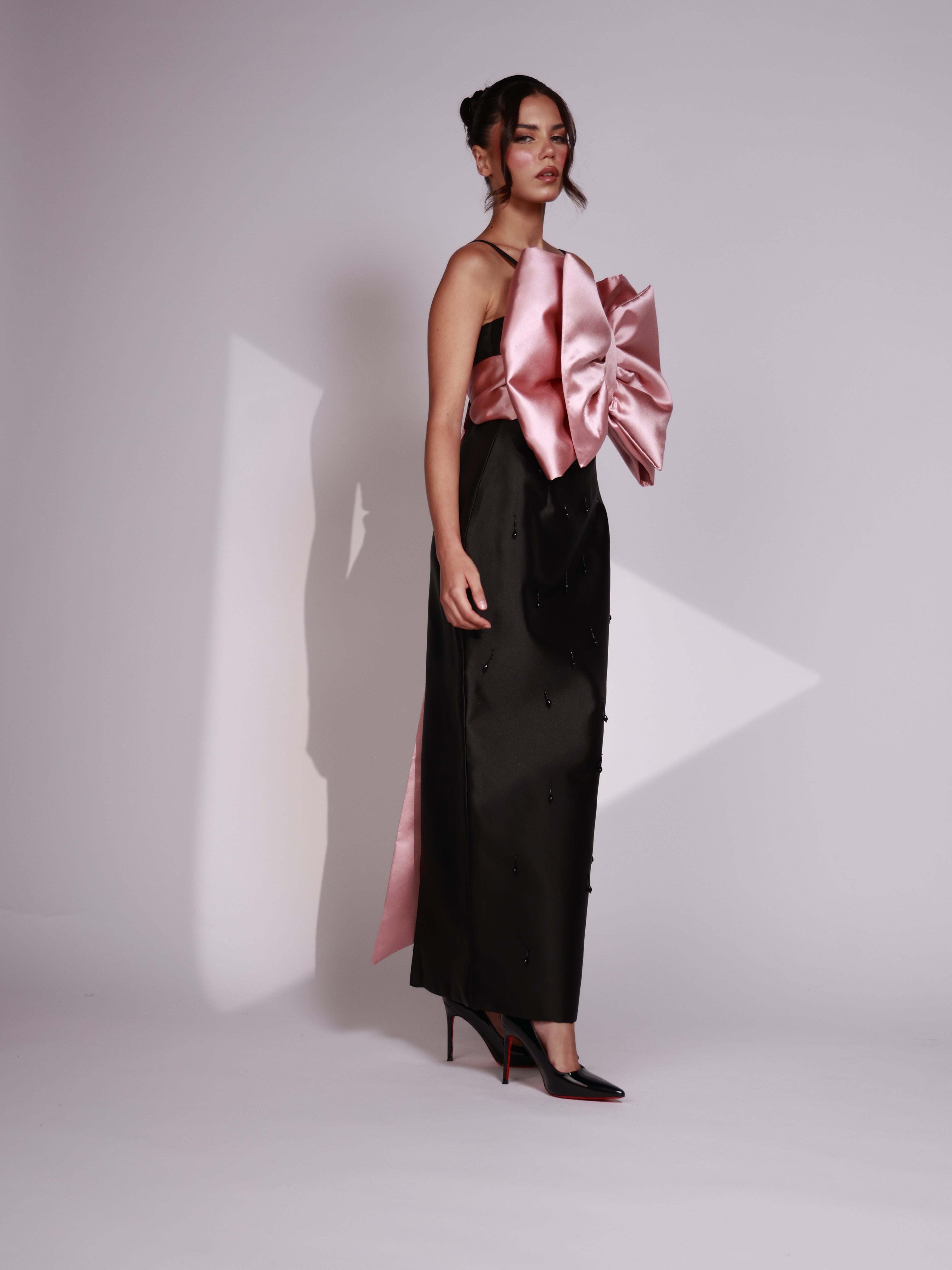 Blush Noir Bow Dress-thumbmail-5