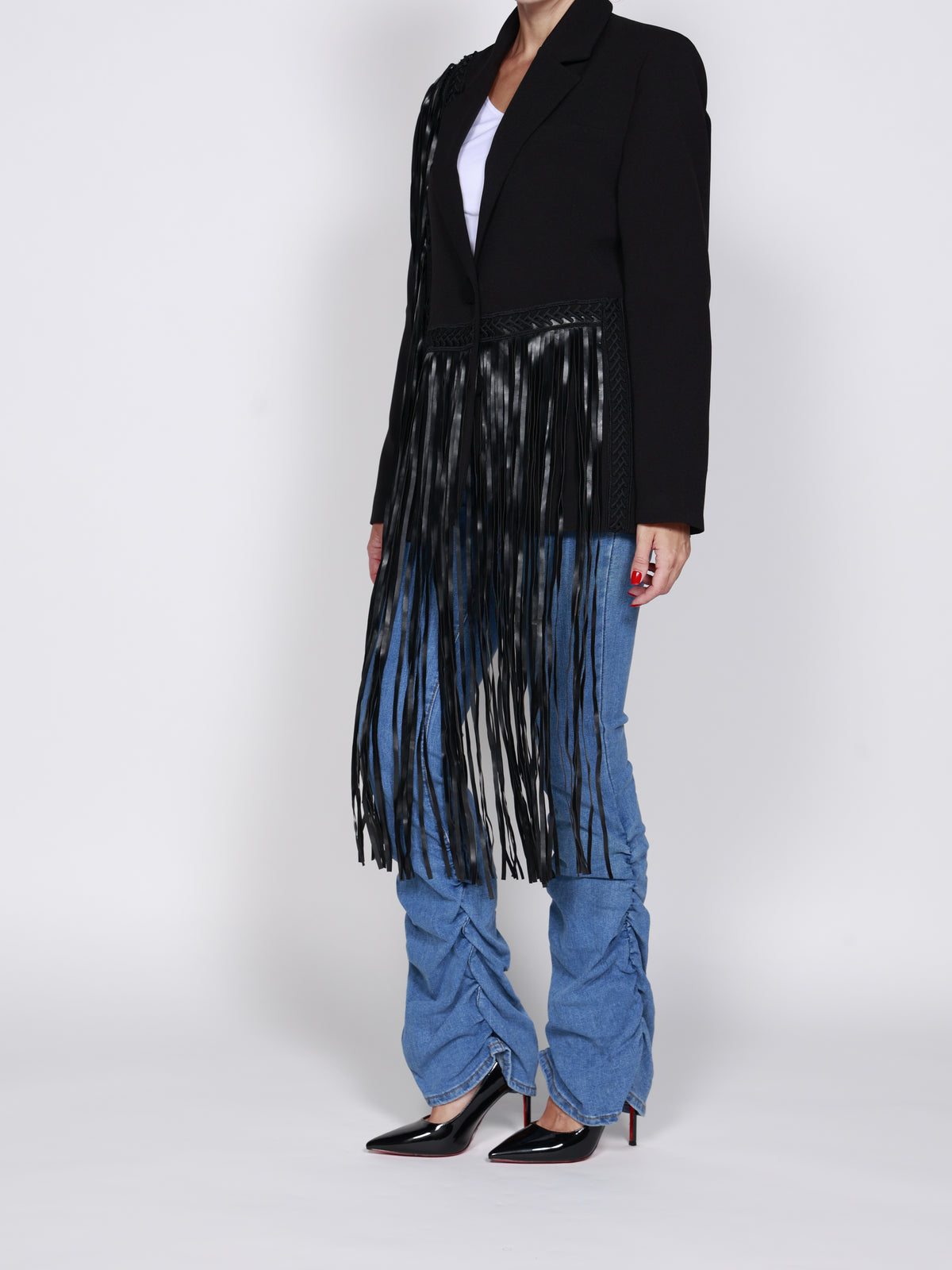 Extended Fringe Blazer