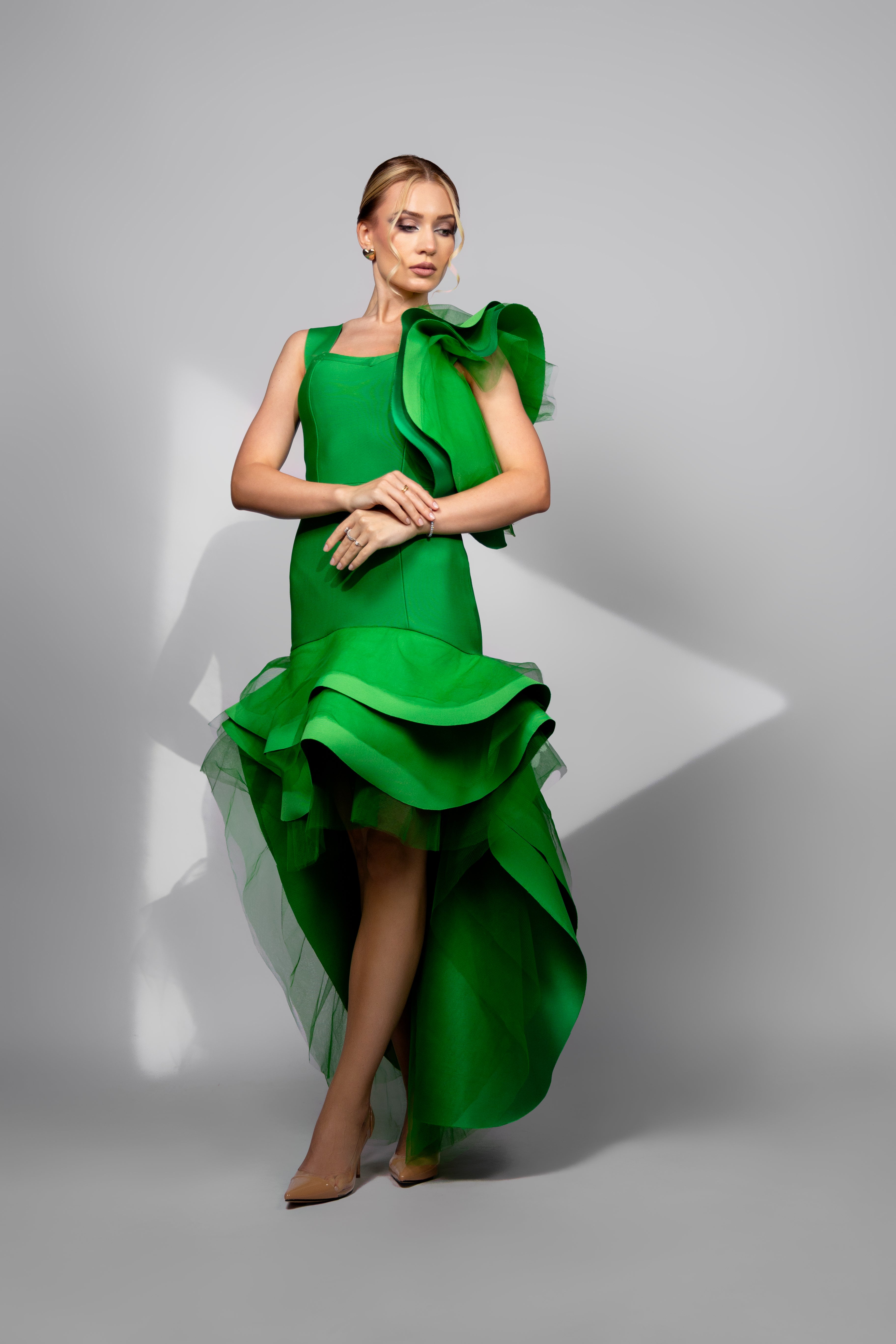 Emerald Cascade Dress