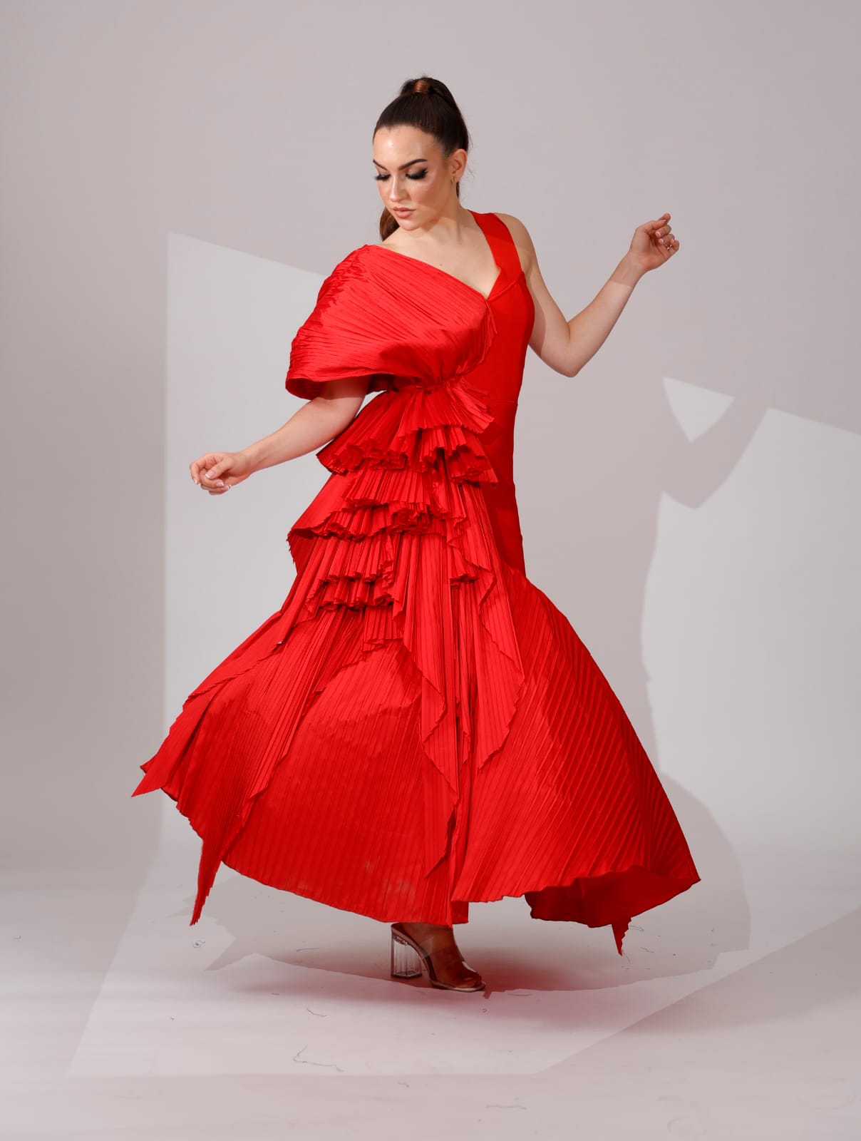 Scarlet Cascade Dress
